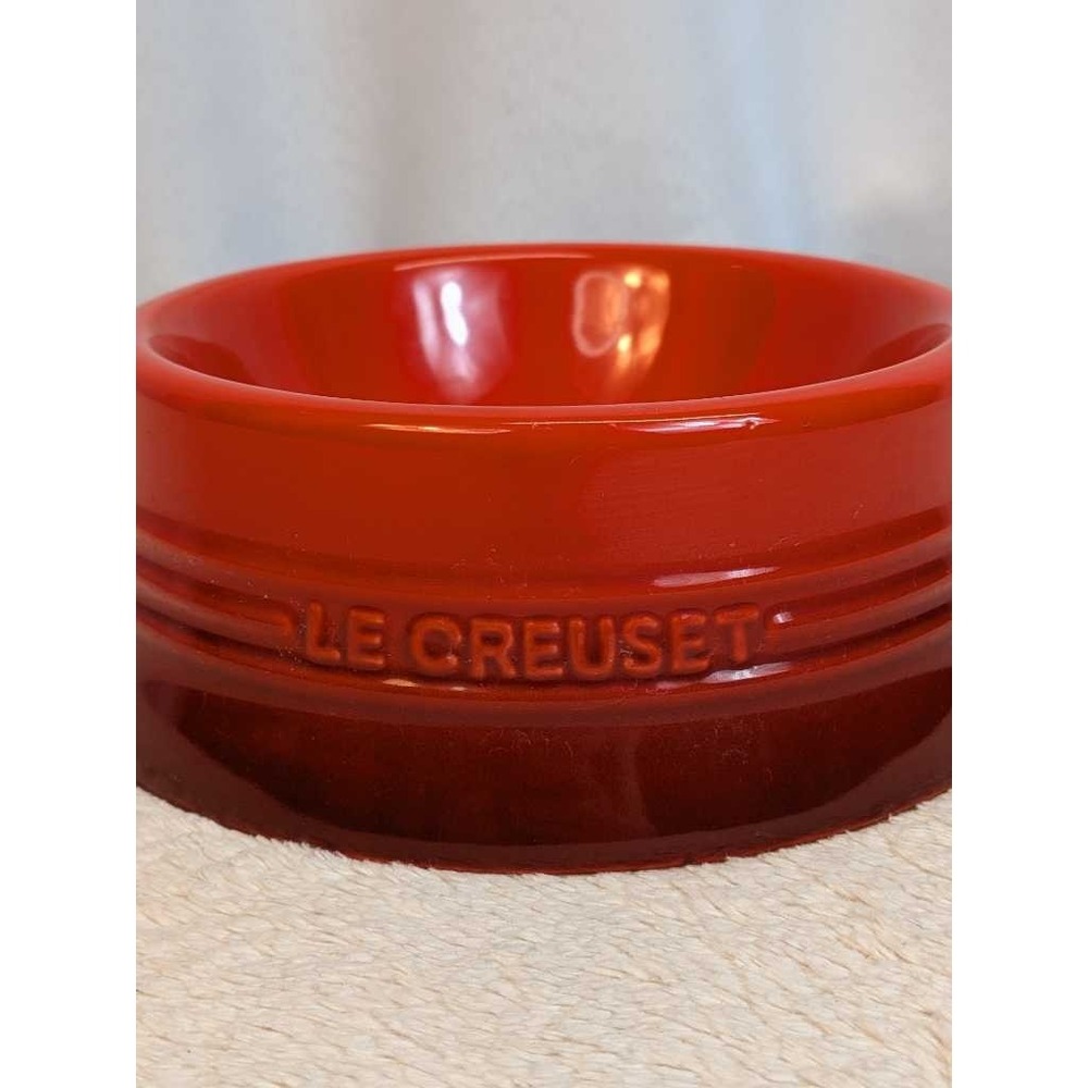 Le Creuset Red Ceramic Pet Bowl Dish Luxury Kitchenware Dishwasher Safe